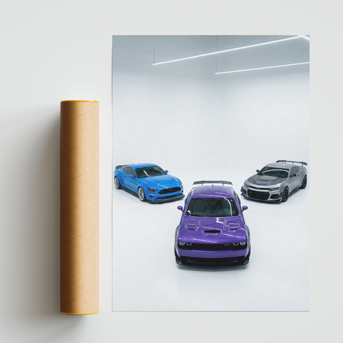 PLAKAT CAMARO, MUSTANG, CHALLENGER