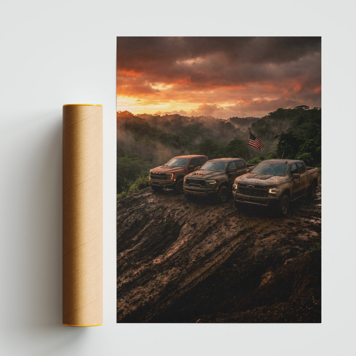 PLAKAT FORD RAPTOR | CHEVROLET SILVERADO | DODGE RAM