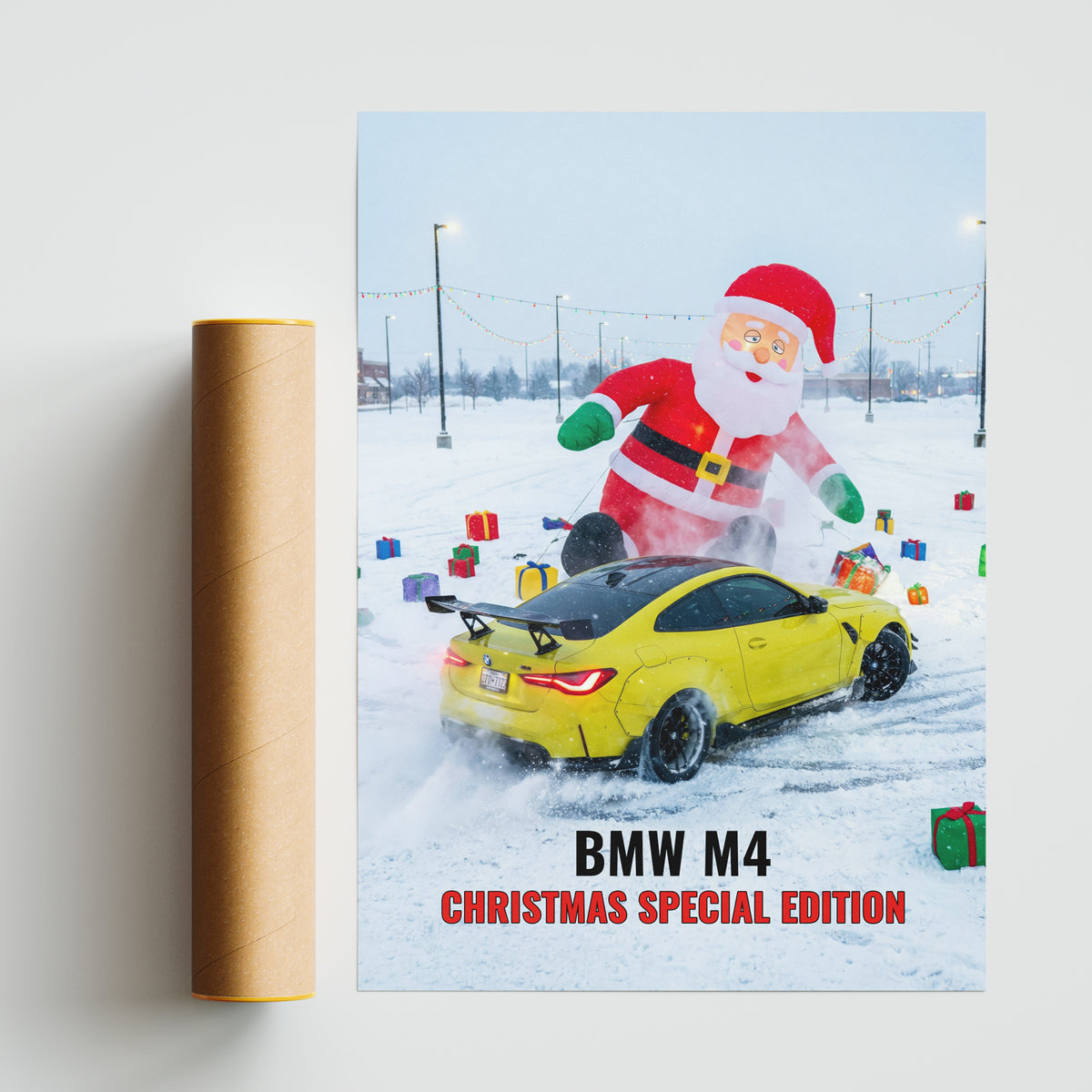 PLAKAT BMW M4 CHRISTMAS EDITION  | ZIMA'25