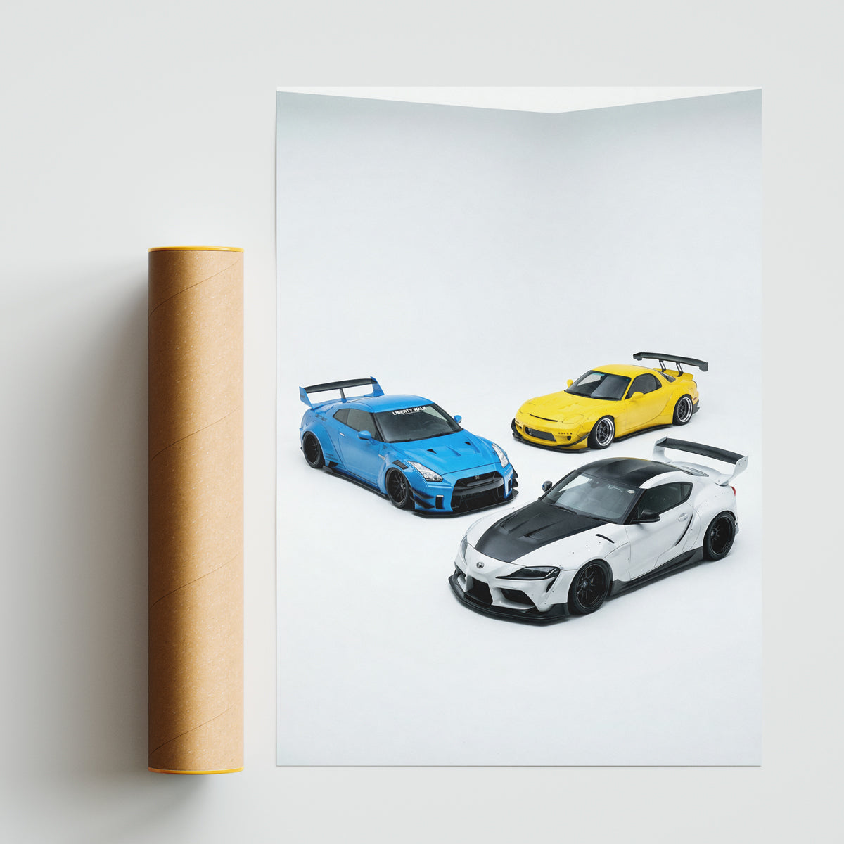 PLAKAT TOYOTA SUPRA, NISSAN GT-R 35, MAZDA RX-7