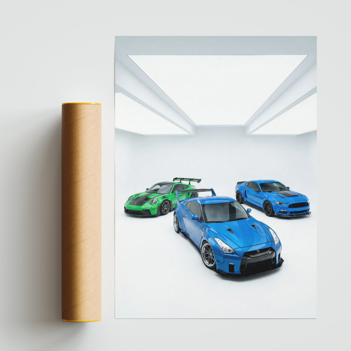 PLAKAT MUSTANG, PORSCHE, GT-R